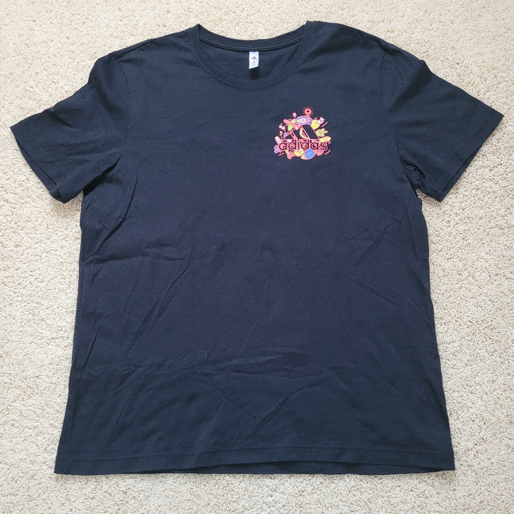 Adidas Retro 70s 80s Pop Art Streetwear Men's Black T-Shirt XL